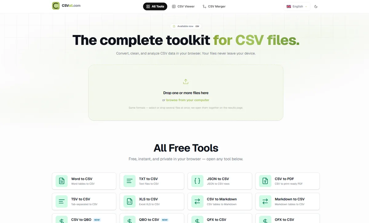 I Built CSVAll.com: a Simple Tool Website for CSV and Financial File Conversion
