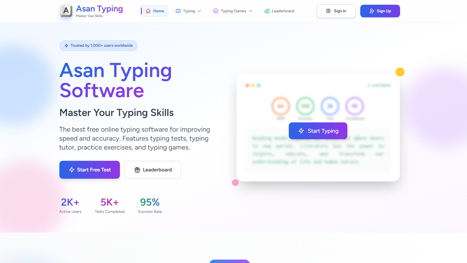Asan Typing: Free Online Typing Test, Tutor, and Fun Typing Games
